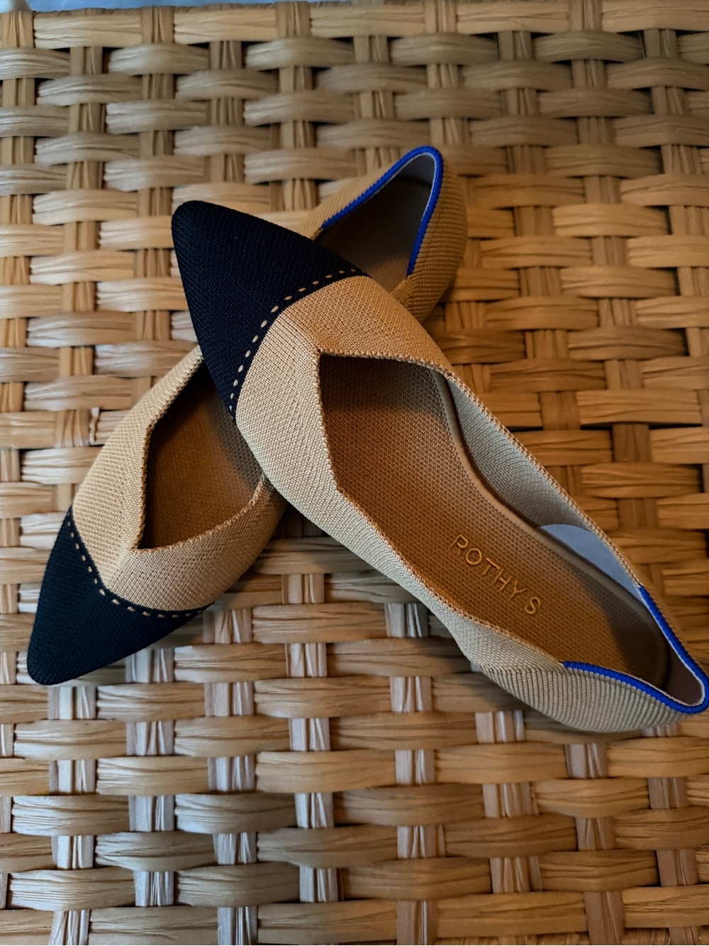 Rothy's The Point Pointed-Toe Color Block Flats US 8.5